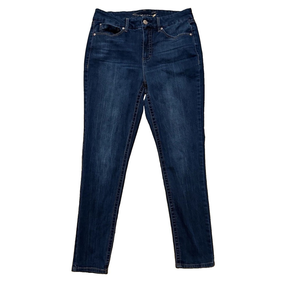 Seven7 Women's Tummyless High Rise Skinny Jeans, Size 12, Blue Avalon Denim